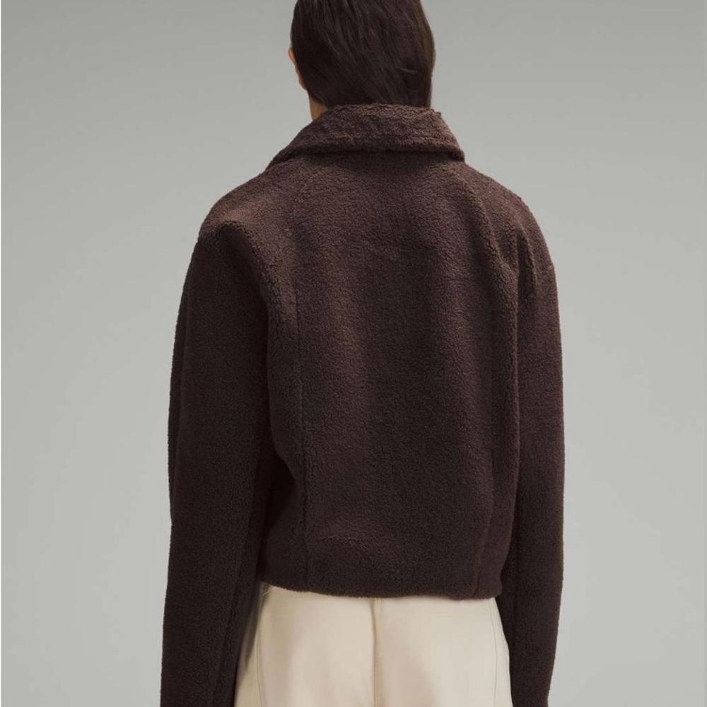 Lulemon Teddy Bear Dark Brown Sherpa Zip Jacket - Picture 6 of 9